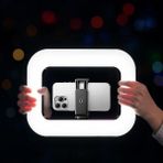 3in1 Şarjlı LED Ring Light Video Işık Seti Telefon Tutucu Bluetooth Kumandalı 20W 2500K-8500K A