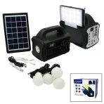 3In1 - Solar 2İn1 Sabit+Oynar Başlı El Feneri - Radyo - Mp3 Bluetooth - Usb/ Tf Port - 4 Parça Ampul Kablolu - Powerban