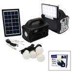 3ın1 - Solar 2in1 Sabit+Oynar Başlı El Feneri - Radyo - Mp3 Bluetooth - Usb/ Tf Port - 4 Parça Ampul Kablolu - Powerbank (4604)