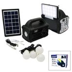 3IN1 - SOLAR 2İN1 SABİT+OYNAR BAŞLI EL FENERİ - RADYO - MP3 BLUETOOTH - USB/TF PORT - 4 PARÇA AMPUL KABLOLU - POWERBANK (5264)