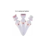 3in1 Waterproof Epilatör Epilasyon Şarjlı Tıraş Makinesi Yüz Fırçası Masaj Aleti Birlikte Set