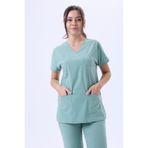 3K Medikal İş Elbiseleri Mint Yeşili Likralı Kadın Doktor ve Hemşire Forması Takımı Scrubs Hastane Üniforma
