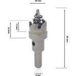 3keego Hf 50 Tct 20 mm Elmaslı Delik Açma Testeresi Elmas