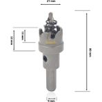 3keego Hf 50 Tct 21 mm Elmaslı Delik Açma Testeresi Elmas