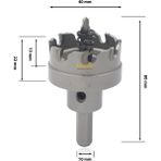 3keego Hf 50 Tct 40 mm Elmaslı Delik Açma Testeresi Elmas