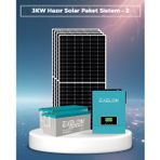 3Kw Hazır Solar Paket - 2 | 4×600W Bifacial Panel + 2×200AH Jel Akü | Mppt Akıllı Inverter Off-Grid Sistem