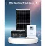 3Kw Hazır Solar Paket- 3 | 2×600W Bifacial Panel + 25.6V 100AH Lifepo4 Lityum Batarya | Mppt Akıllı Inverter Off-Grid Sistem