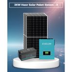 3Kw Hazır Solar Paket - 4 | 4×600W Bifacial Panel + 25.6V 100AH Lifepo4 Lityum Batarya | Mppt Akıllı Inverter Off-Grid Sistem