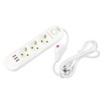 3'lü 1.5 Metre Uzatma Kablosu 3 Usb Akım Korumalı Priz Beyaz