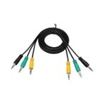 3'lü 3.5 mm Stereo 5.1 Ses Sistemi Kablosu - 1.5 Metre - Siyah - 3 Uçlu Stereo Ara Bağlantı Kablosu