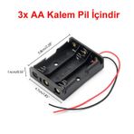 3'lü AA Kalem Pil Kutusu Yuvası 4.5V Kablolu Kalem Pil Tutucu