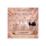 3'lü Alıştırma Sütyeni Balen Telsiz Soft Bra - İlk Sütyenim 3'lü Paket Siyah - Beyaz - Ten Siyah - Beyaz - Ten 75A
