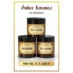 3'Lü Amber Kavanoz Ve Kozmetik Temalı Etiketleri