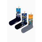 3'lü Art Socks Desenli Renkli Soket Çorap Seti