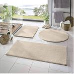 3'lü Banyo Halısı Peluş Post Halı Klozet Takımı 50 x 70--50 x 50---50 x 50(YUVARLAK) - Bej