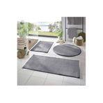 3'lü Banyo Paspası Halısı Peluş Halı Klozet Takımı Koyu Gri 50x90-50x60--50x50(YUVARLAK) SARARPAS2121XL