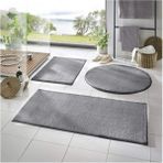 3'lü Banyo Paspası Halısı Peluş Halı Klozet Takımı Siyah 60X100 60X40 60X60(YUVARLAK)