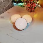3’lü Beyaz Tealight Soy Wax Doğal Mum - Büyük Boy | Premium Seri