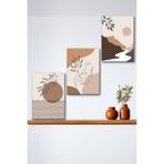 3'lü Bohem Kanvas Tablo Seti 3 - Modern Boho Duvar Dekoru - Geometrik ve Modern Çizgili 3 Parça Tablo (25 x 35 cm)