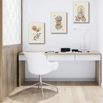 3'lü Bohem Kanvas Tablo Seti 5 - Modern Boho Duvar Dekoru - Geometrik ve Modern Çizgili 3 Parça Tablo (25x35 cm)