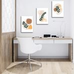 3'lü Bohem Kanvas Tablo Seti 7 - Modern Boho Duvar Dekoru - Geometrik ve Modern Çizgili 3 Parça Tablo (25 x 35 cm)