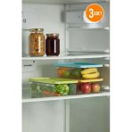 3'Lü Buzdolabı Organizer Saklama Kabı Buzdolabı Düzenleyici 3X1.80 L