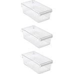 3'lü Buzdolabı Organizer Seti, Şeffaf, 290X150X100 mm - Açık Beyaz - Gri - Seçenek 1