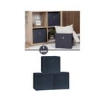 3'lü Çamaşır Oyuncak Raf Düzenleyici Set, Kapaksız Dolap İçi Saklama Kutusu 30x30x30cm 3 Adet Antrasit