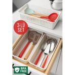3'lü Çekmece Içi Kaşıklık Sepet Organizer