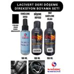3'lü Derby Lacivert Deri Oto Direksiyon Döşeme Boyama Seti