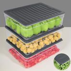 3'lü Derin Mikrodalga Uyumlu Organizer Set Düzenleyici Gıda Erzak Saklama Kabı 5300ML Antrasit