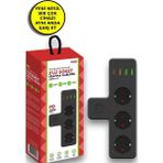 3'lü Duvar Priz Termal Akım Korumalı Priz 3 x Usb, 1 x Type-C 20W Pd Giriş - Beyaz - 1 Adet