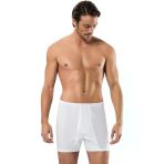 3'Lü Erdem 1350 %100 Pamuk Erkek Boxer Beyaz 2Xl