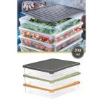 3’Lü Geniş Buzdolabı Düzenleyici Set, Buzluk Derin Dondurucu Buzdolabı İnce Saklama Kabı 3X3100ml