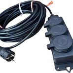 3’lü Grup Priz 3x2.5mm TTR Topraklı Siyah Kauçuk Uzatma Kablosu (50 METRE)