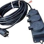 3Lü Grup Priz 3X2,5 Mm Cca Ttr Siyah Renk Toprakli Kauçuk Seyyar Elektrik Kablosu 20 Metre (20 Metre)