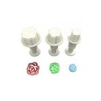 3lü Gül Şeker Hamuru Şekillendirici Enjektörlü Kopat 1.2x1.6x1.9 Cm