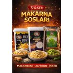 3’lü Gurme Makarna Sosu Seti - Mac Cheese + Alfredo + Pesto (3 x 1000g)