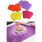 3'lü Hamur ve Pasta Şekillendirici ve Kesici & 40*50 cm Mor Hamur Matı Seti