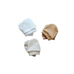 3lü Hardal-Krem-Beyaz Yenidoğan Eldiven Set Model 1 0-3 AY