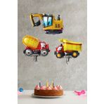 3lü İnşaat Balonları Mini Kepçe Kamyon Beton Mikser Balonları