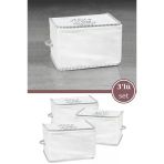 3’Lü İpli Kazak Hurcu Set, Yatak Baza Kanepe Altı Kıyafet Çamaşır Eşarp Düzenleyici (30X20cm) 3 Adet
