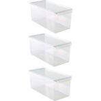 3’lü Kapaklı Buzdolabı Düzenleyici Seti, Şeffaf, 165X355X160 mm - Açık Beyaz - Gri - Seçenek 1
