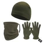 3'lü Kışlık Set Polar Bere, Eldiven, Boyunluk - Warm - Haki - (SBLN.008)