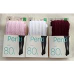 3'lü Kız Çocuk Desenli Külotlu Çorap ( Çocuk Kilotlu Çorap ) - Pembe - Beyaz - Bordo - 4 - 5 Yaş