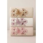 3lü Lüks %100 Pamuklu Mutfak Havlusu Seti 3D Kelebek Aplikeli 30X50 cm - 30 x 50 cm - Çok Renkli