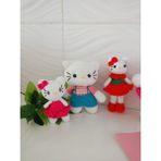 3'lü Örgü Oyuncak Hello Kitty Ailesi (Oyun Arkadaşları) - Renkli