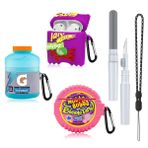 [3'lü Paket] FGERWZ Kılıf AirPods 2 Kılıf Sevimli Komik, 3D Karikatür Gıda Tasarımı Silikon Airpods Kılıf Kapak AirPods 2&1 için Uyumlu Temizleyici Kalem (Spor Su+Mor Patates+Ciklet)