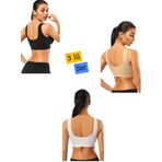 3'lü Paket Göğüs Toparlayıcı Kalın Askılı Pedsiz Sütyen Korse Spor Sütyen Büstiyer Yarım Atlet (ÇOK RENKLİ, 2XL-3XL)