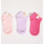 3'lü Paket Kız Çocuk Fairytale Patik Çorap Pembe Desenli - 9 - 12 Yaş